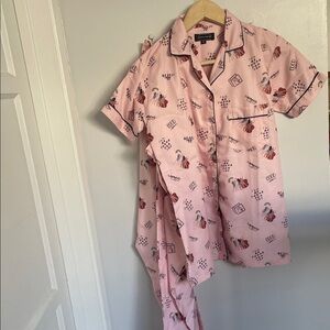 Pink Patterned Pajama Set Friends tv series size small